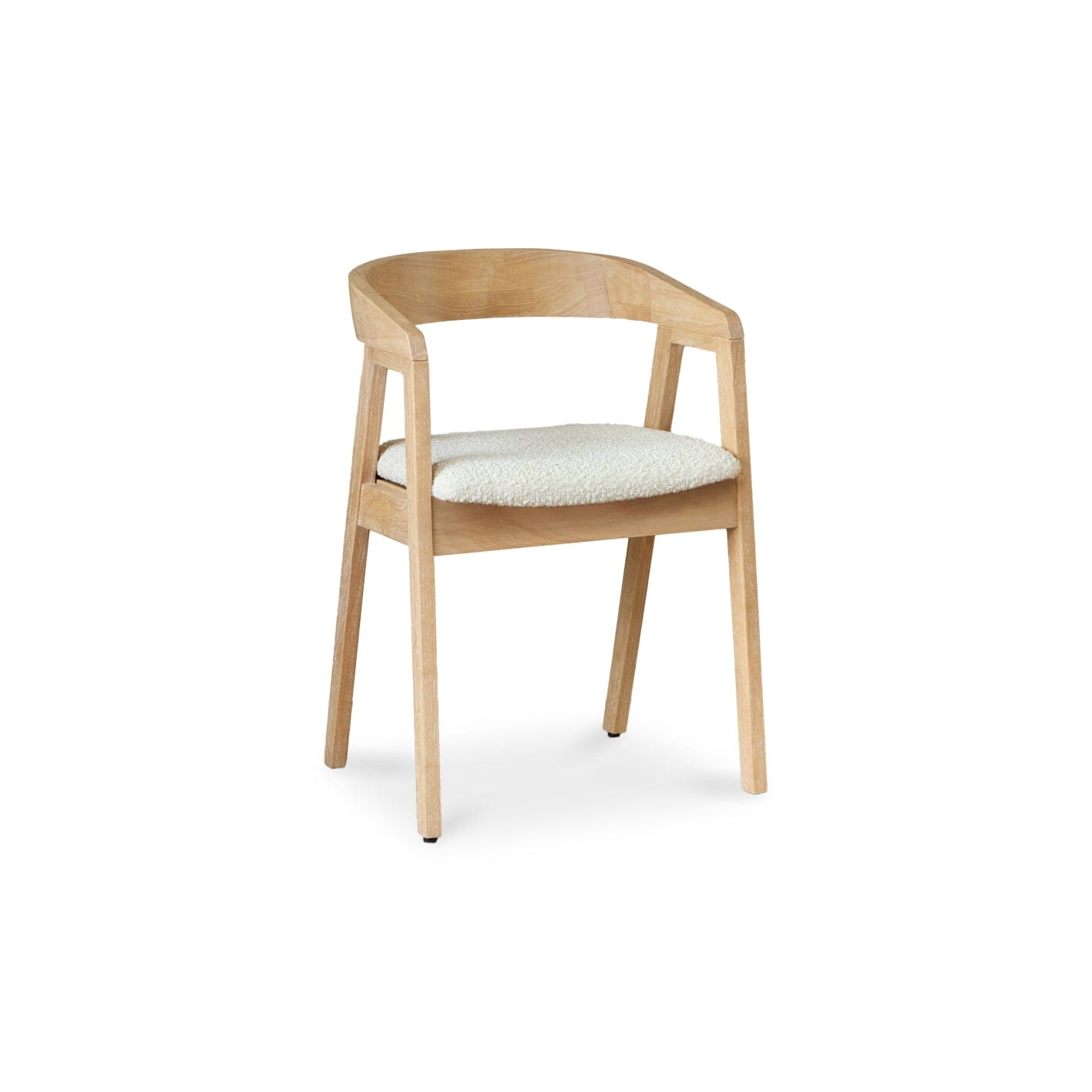 Outlet - Ella Boucle Dining Armchairs - Set of 2 - Whitewash Oak Legs