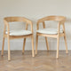 Outlet - Ella Boucle Dining Armchairs - Set of 2 - Whitewash Oak Legs
