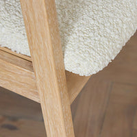 Outlet - Ella Boucle Dining Armchairs - Set of 2 - Whitewash Oak Legs