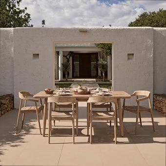 compare product Elowen 6 Seater Wooden Garden Dining Set with Elowen Chairs