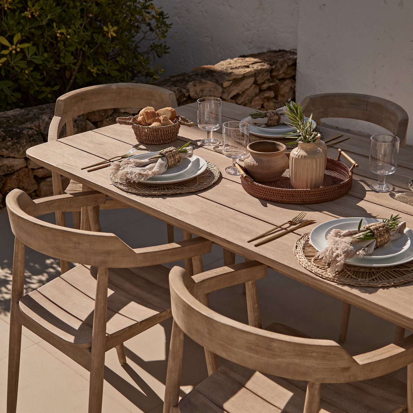 Elowen 6 Seater Wooden Garden Dining Set with Elowen Chairs