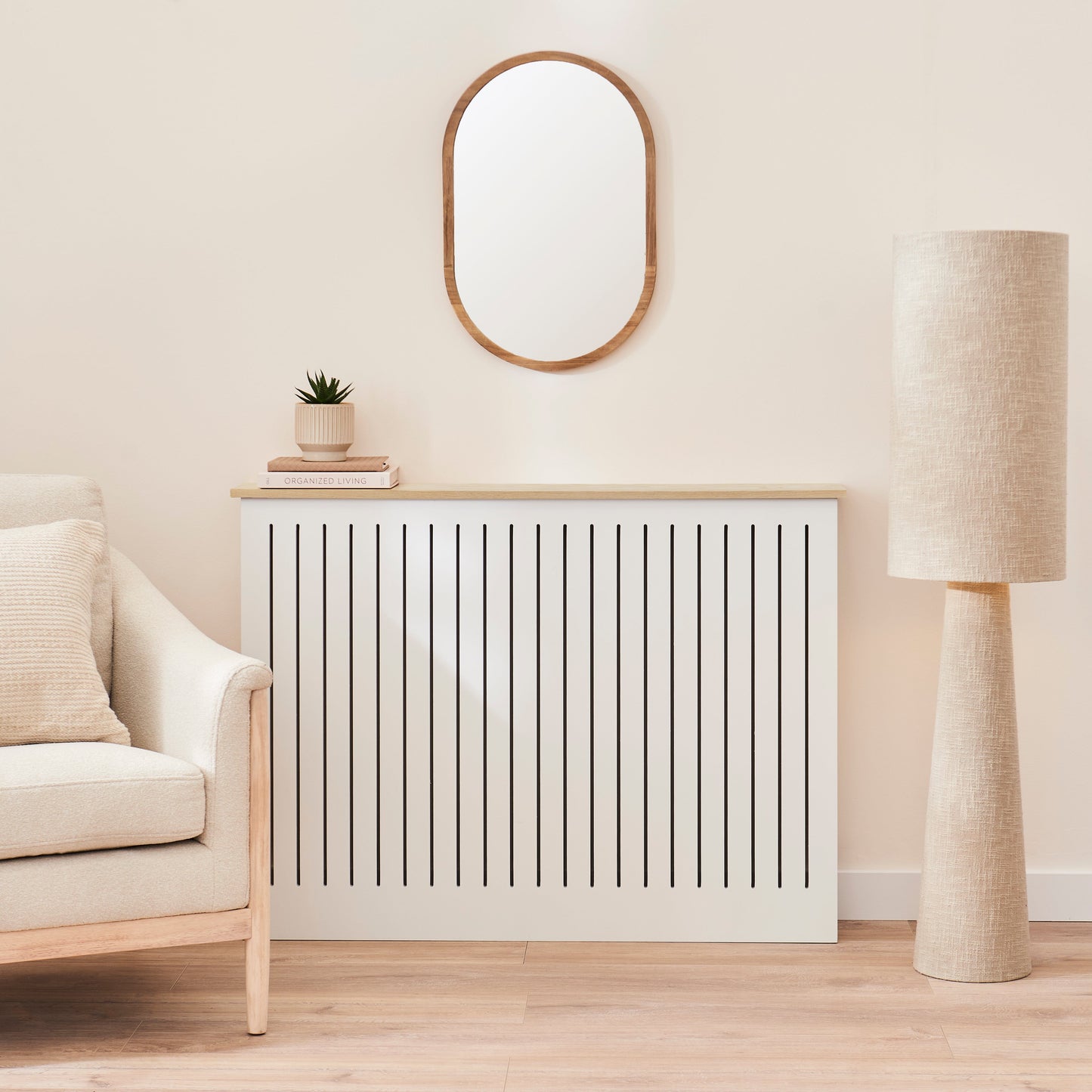 Outlet - Elspeth Medium Radiator Cover - Whitewash Oak
