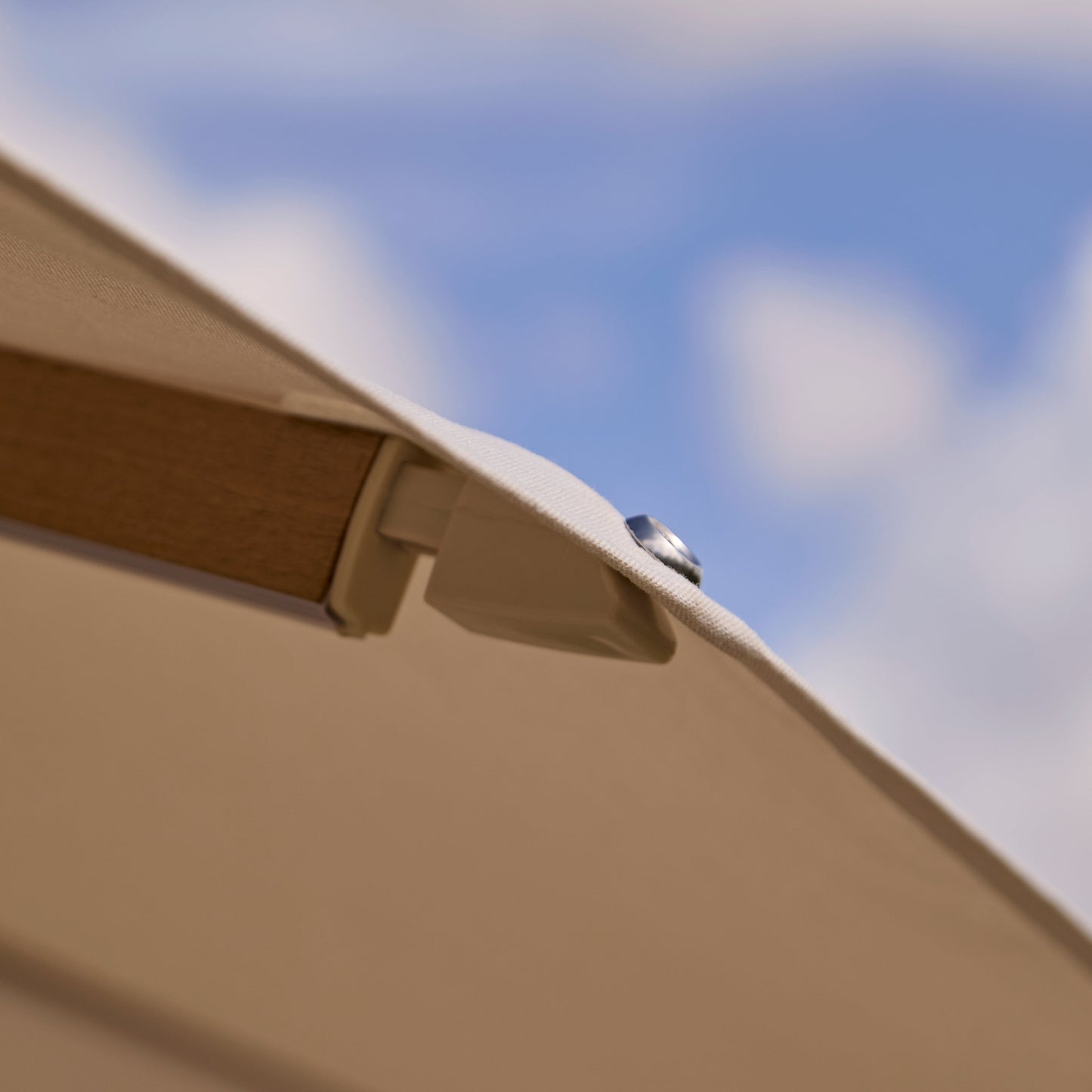 Emporio Ivory LED Parasol with Base - 3m Cantilever