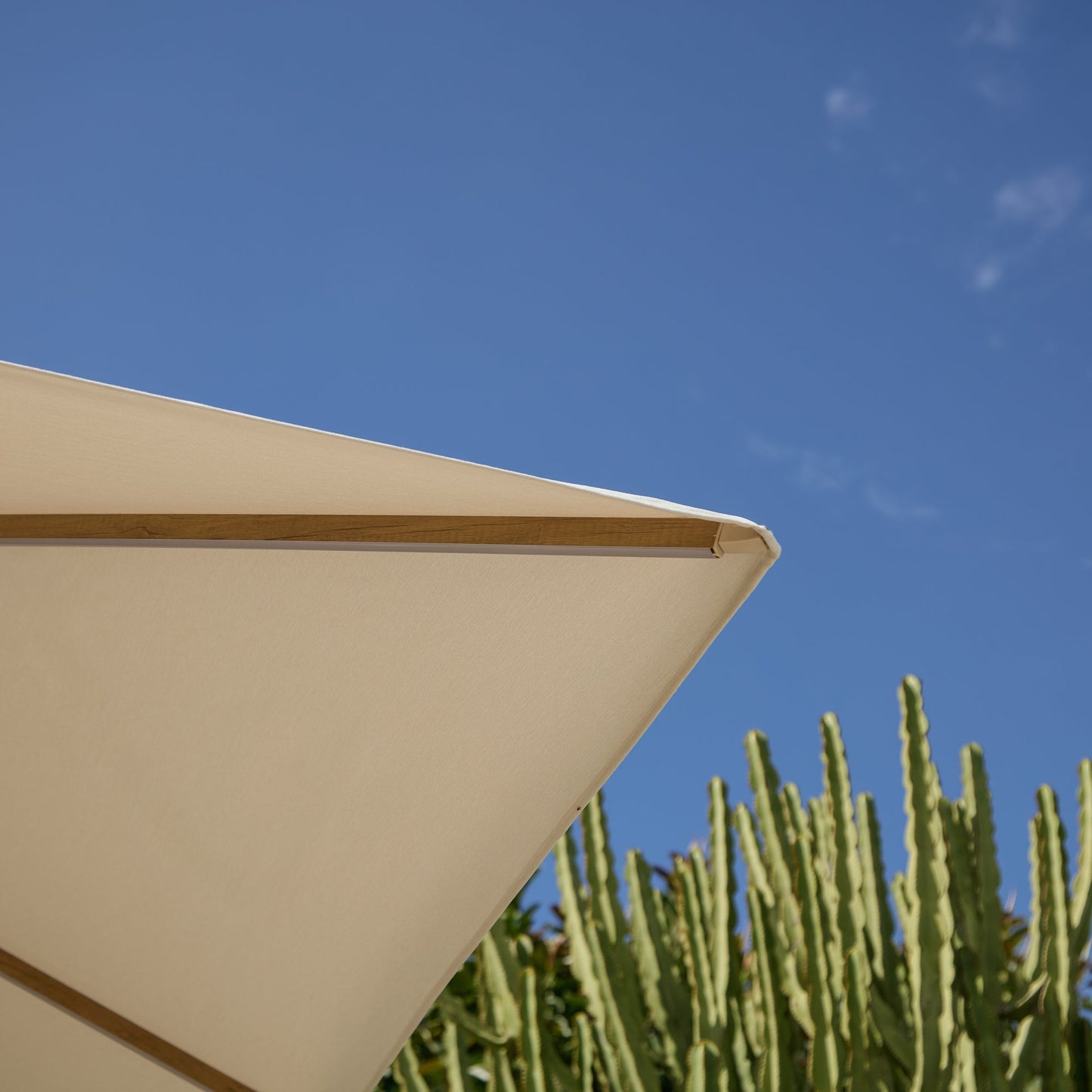 Emporio Ivory LED Parasol with Base - 3m Cantilever