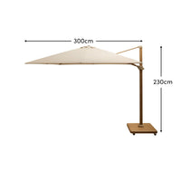 Emporio Ivory LED Parasol with Base - 3m Cantilever