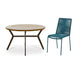 Ezra 4 Seater Round Wooden Garden Set with Ryder Teal Chairs