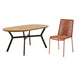 Ezra 6 Seater Oval Wooden Garden Dining Set with Ryder Burnt Orange Chairs