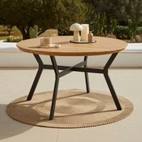 Ezra 4 Seater Round Wooden Garden Set with Ryder Clay Chairs