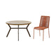 Ezra 4 Seater Round Wooden Garden Set with Ryder Burnt Orange Chairs