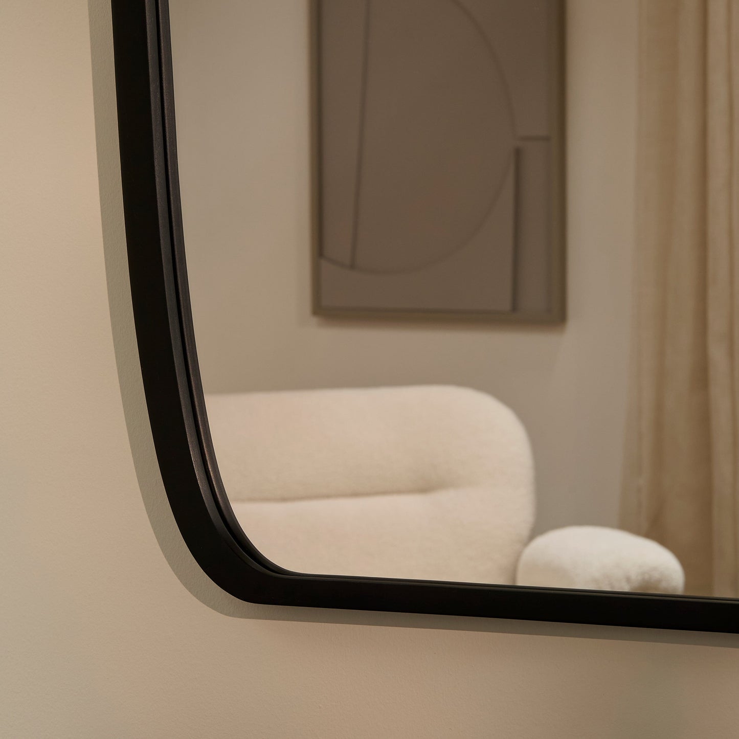 Outlet - Farleigh Large Black Wooden Mirror