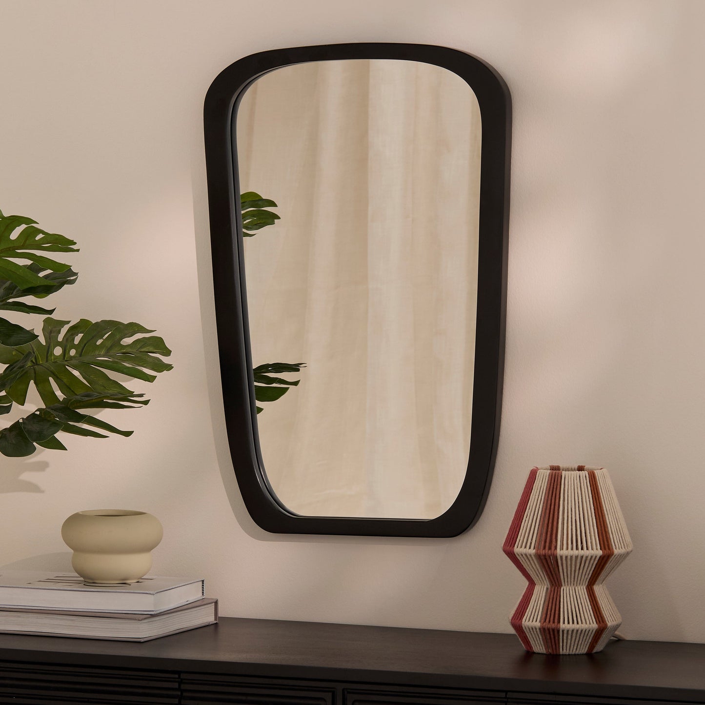 Outlet - Farleigh Small Black Wooden Mirror