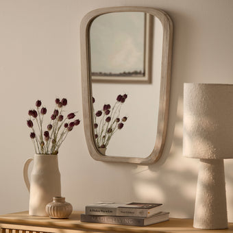 compare product Outlet - Farleigh Small Whitewash Wooden Mirror