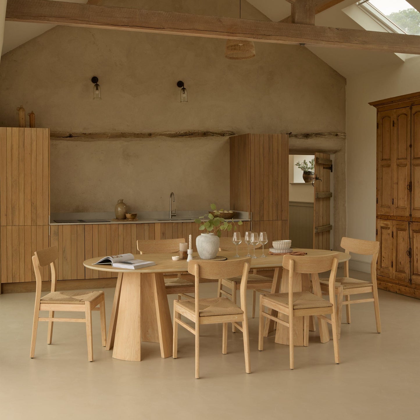 Outlet - Farren Whitewash Oval Dining Table