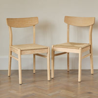 Priya Whitewash Dining Table Set - 6 Seater -  Faye Whitewash Oak Dining Chairs
