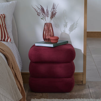 compare product Outlet - Fleur Ottoman Footstool - Burgundy Red