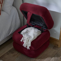 Outlet - Fleur Ottoman Footstool - Burgundy Red