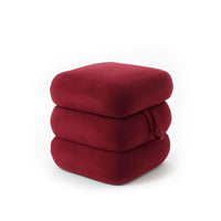 Outlet - Fleur Ottoman Footstool - Burgundy Red