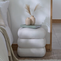 Outlet - Fleur Ottoman Footstool - Chalk White Boucle