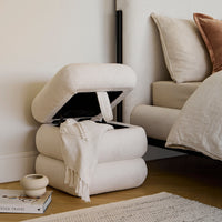 Outlet - Fleur Ottoman Footstool - Chalk White Boucle