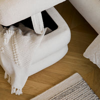 Outlet - Fleur Ottoman Footstool - Chalk White Boucle