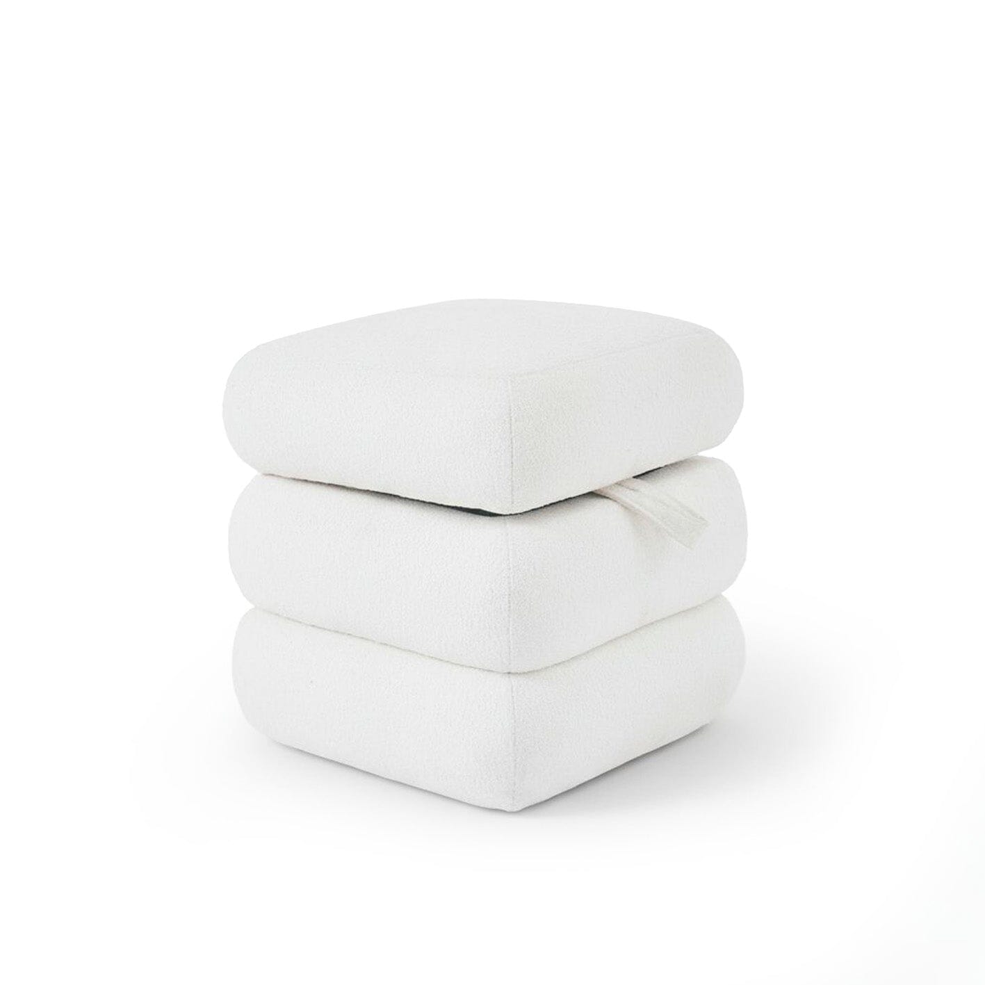 Outlet - Fleur Ottoman Footstool - Chalk White Boucle