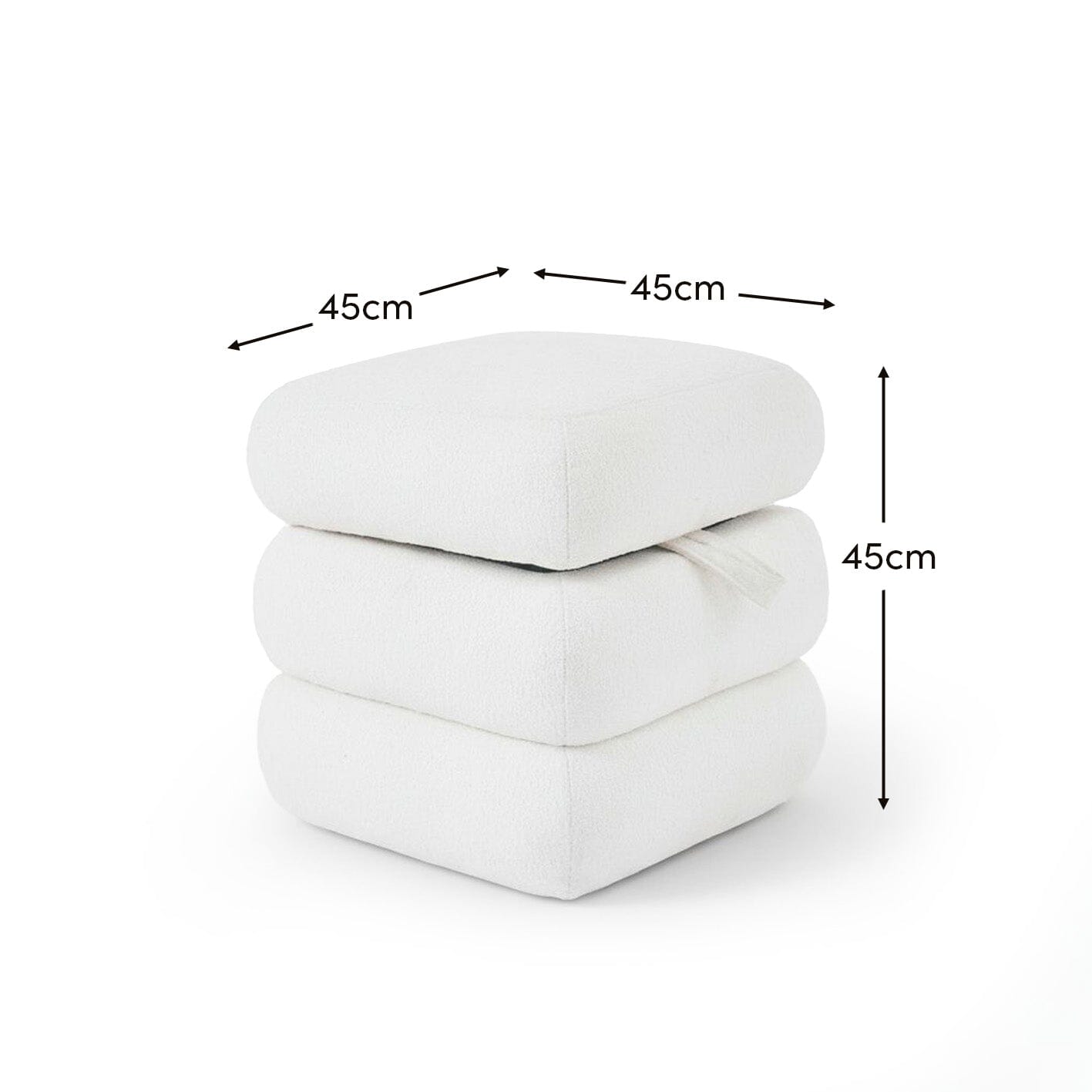 Outlet - Fleur Ottoman Footstool - Chalk White Boucle