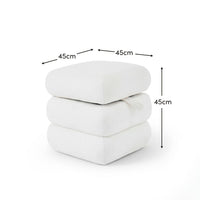 Outlet - Fleur Ottoman Footstool - Chalk White Boucle