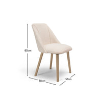 Freya Boucle Dining Chairs - Set of 2 - Chalked Mangowood Legs