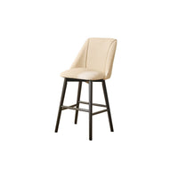 Freya Light Beige Boucle Bar Stool -  Black Legs