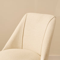 Freya Light Beige Boucle Bar Stool -  Black Legs