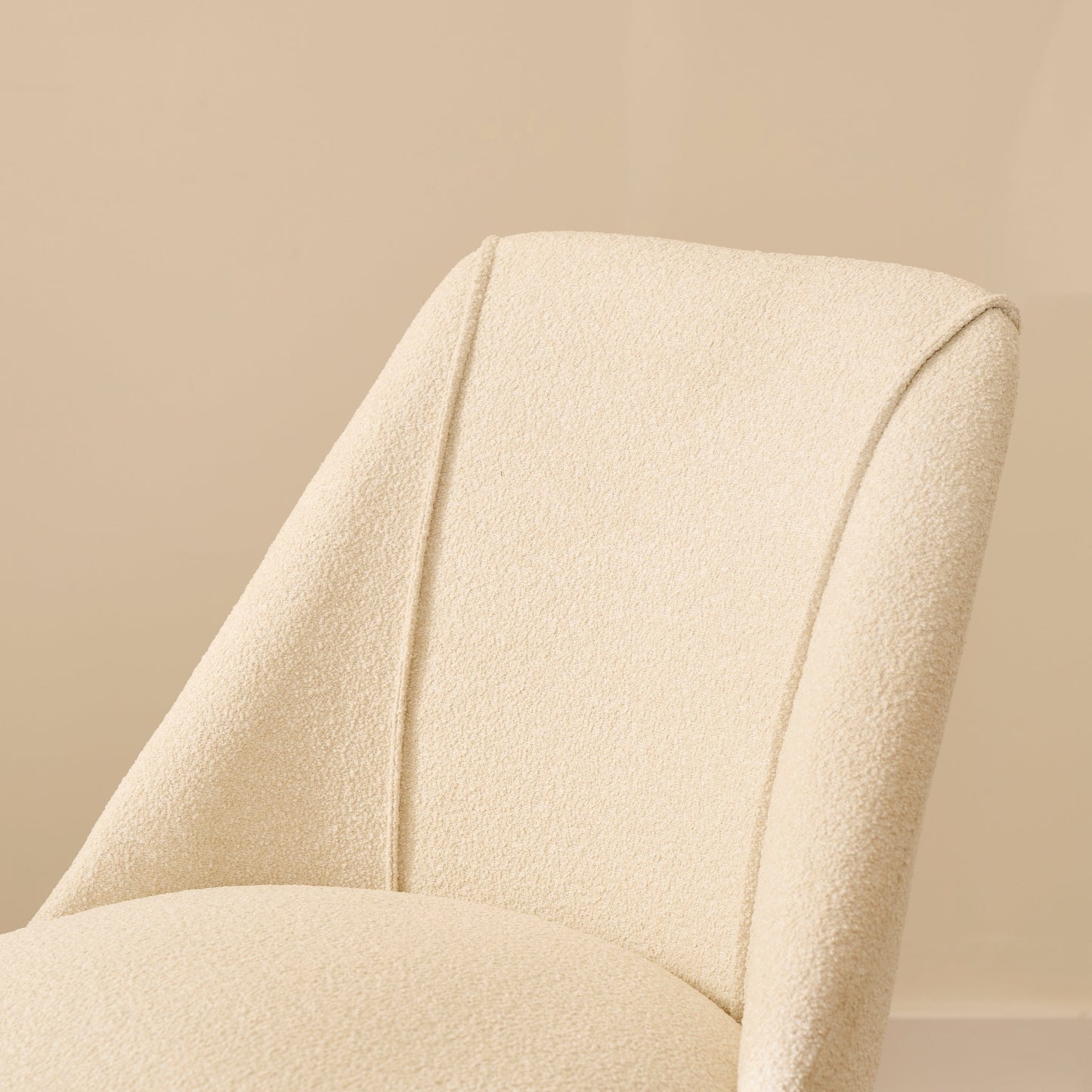 Freya Light Beige Boucle Bar Stool - Whitewash Legs