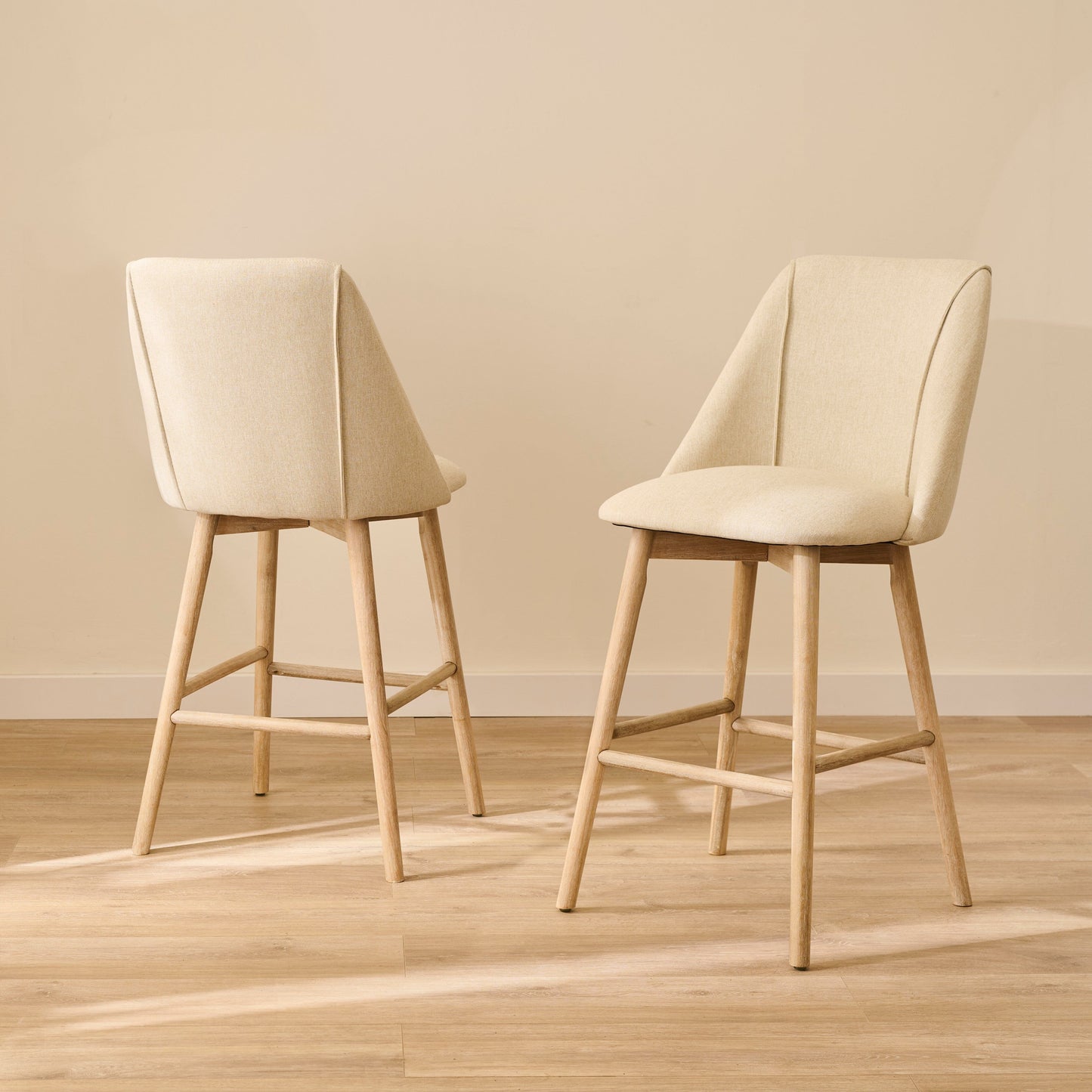 Freya Sand Bar Stool - Whitewash Legs