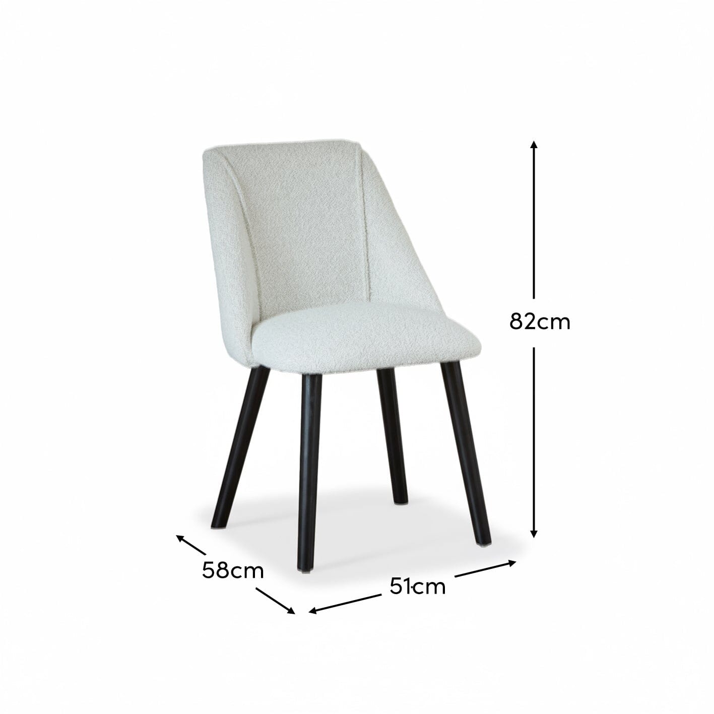 Outlet - Freya Oat Boucle Dining Chairs - Set of 2 - Black Oak Legs
