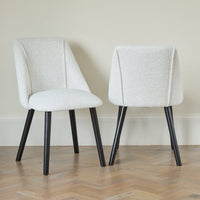 Outlet - Freya Oat Boucle Dining Chairs - Set of 2 - Black Oak Legs