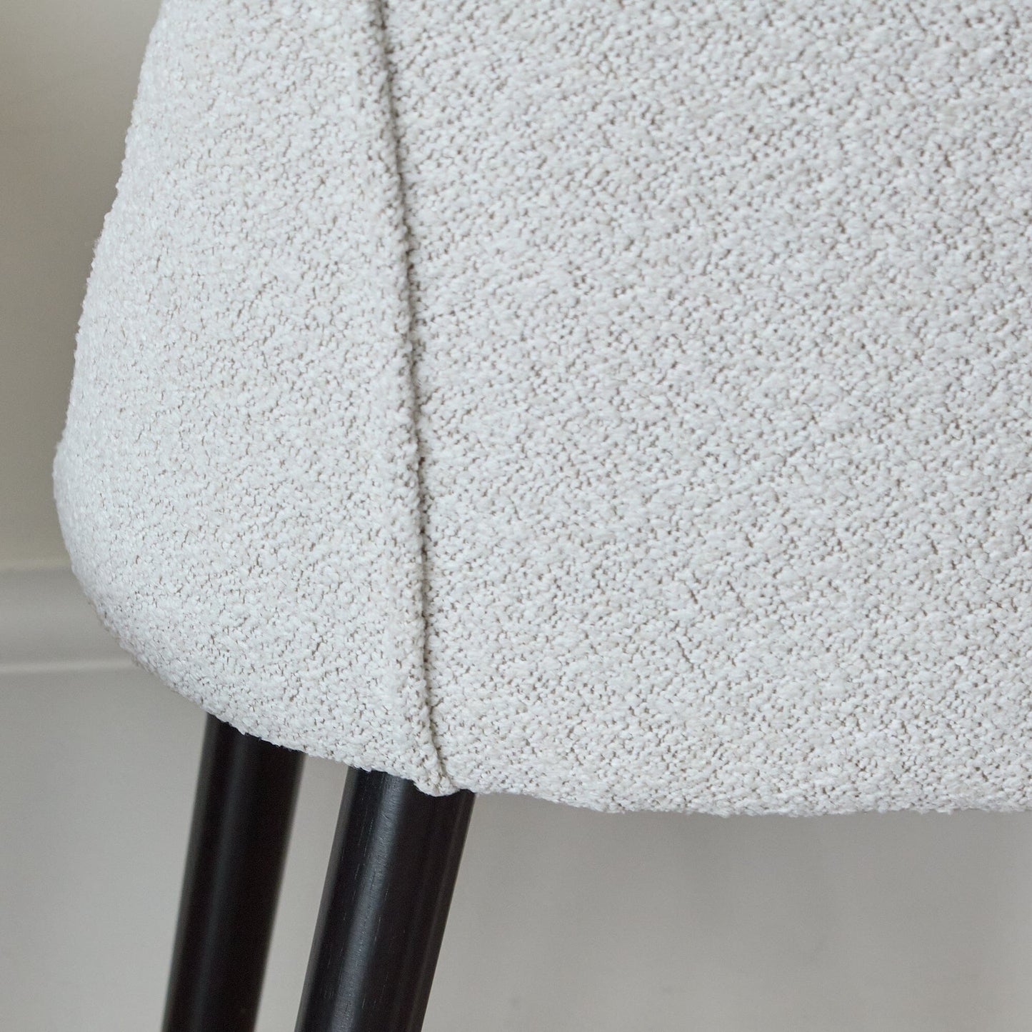 Outlet - Freya Oat Boucle Dining Chairs - Set of 2 - Black Oak Legs