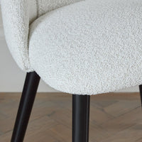 Outlet - Freya Oat Boucle Dining Chairs - Set of 2 - Black Oak Legs