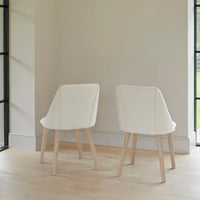 Freya Boucle Dining Chairs - Set of 2 - Chalked Mangowood Legs