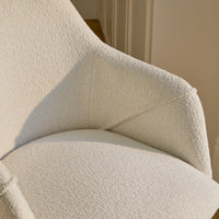 Outlet - Freya Office Swivel Chair - Light Beige Boucle