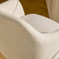 Outlet - Freya Office Swivel Chair - Light Beige Boucle