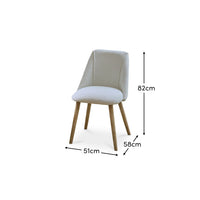 Freya Oat Boucle Dining Chairs - Set of 2 - Chalked Mangowood Legs