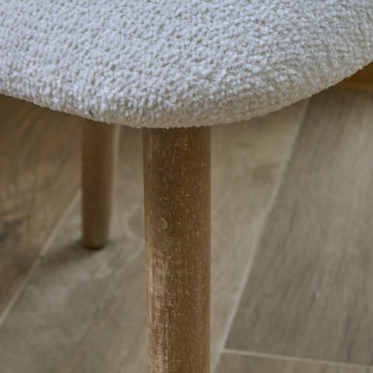 Freya Oat Boucle Dining Chairs - Set of 2 - Chalked Mangowood Legs