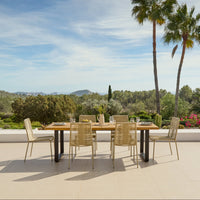 Hali 6 Seater Wooden Garden Dining Set with Ryder Clay Chairs - 175cm