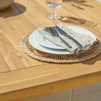 Hali 6 Seater Wooden Garden Dining Set with Ryder Clay Chairs - 175cm
