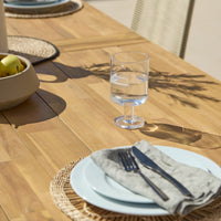 Hali 6 Seater Wooden Garden Dining Set with Ryder Clay Chairs - 175cm