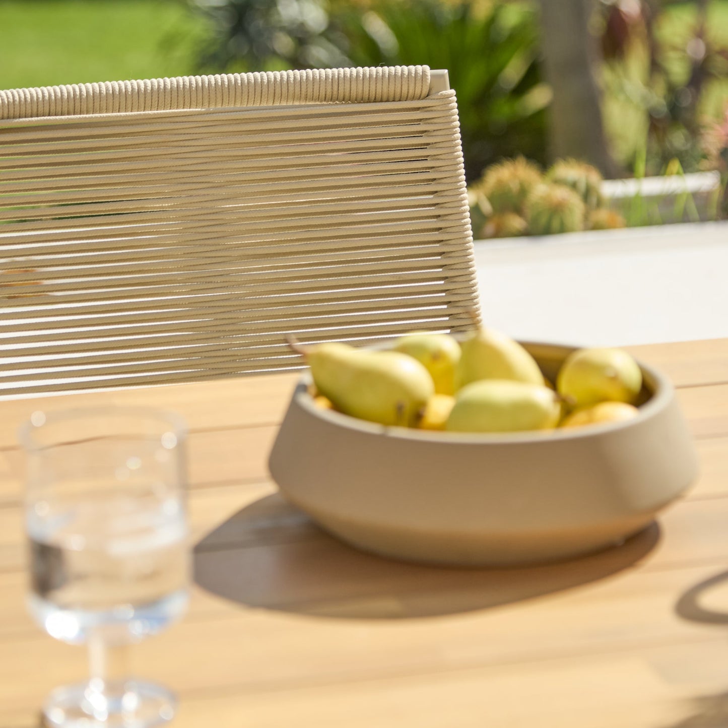 Hali 6 Seater Wooden Garden Dining Set with Ryder Clay Chairs - 175cm