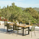 Hali 6 Seater Wooden Garden Dining Set with Ryder Khaki Chairs - 175cm