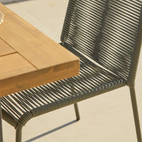 Hali 6 Seater Wooden Garden Dining Set with Ryder Khaki Chairs - 175cm