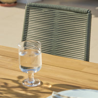 Hali 6 Seater Wooden Garden Dining Set with Ryder Khaki Chairs - 175cm