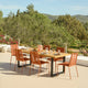 Hali 6 Seater Wooden Garden Dining Set with Ryder Burnt Orange Chairs - 175cm