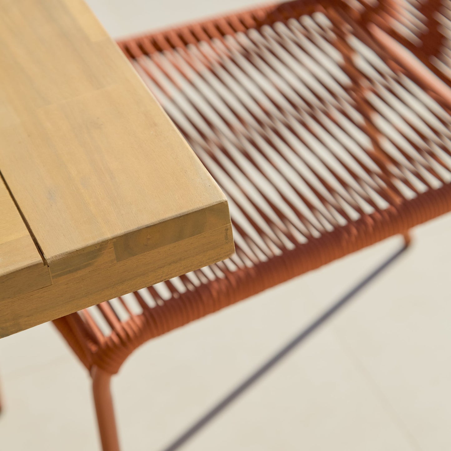 Hali 6 Seater Wooden Garden Dining Set with Ryder Burnt Orange Chairs - 175cm